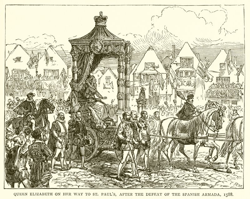 La Reine Élisabeth en route vers St. Paul après la défaite de l