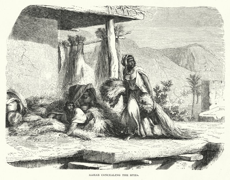 Rahab cachant les espions (gravure) - English School