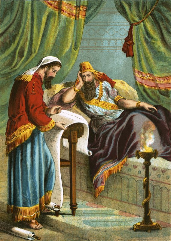 Lecture du livre des annales au roi Assuérus - English School