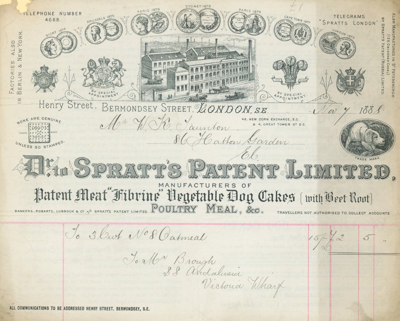 Reçu pour Dr Spratts Patent Limited - English School