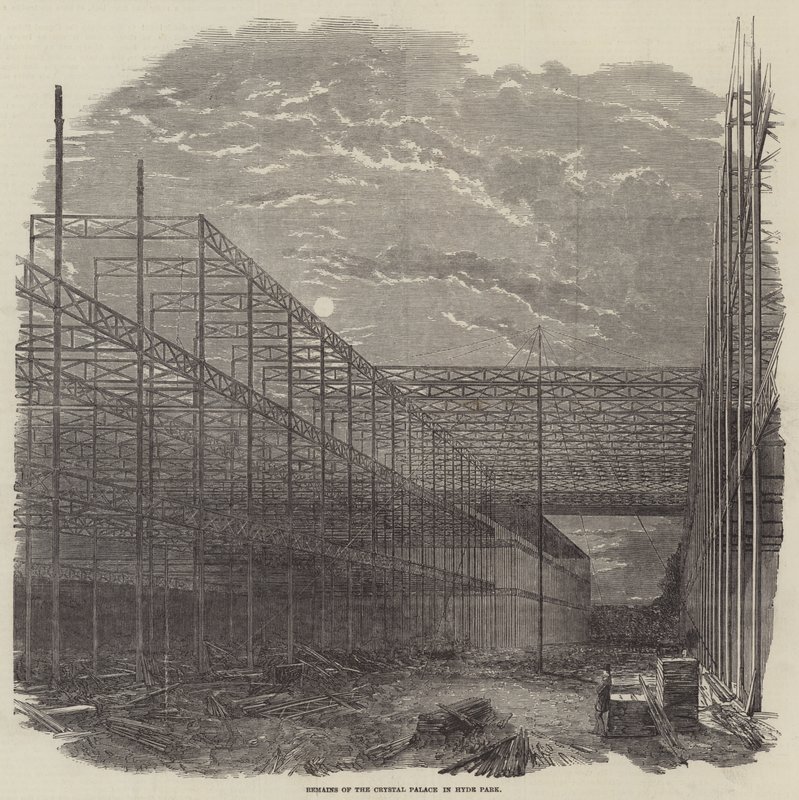 Restes du Crystal Palace à Hyde Park (gravure) - English School