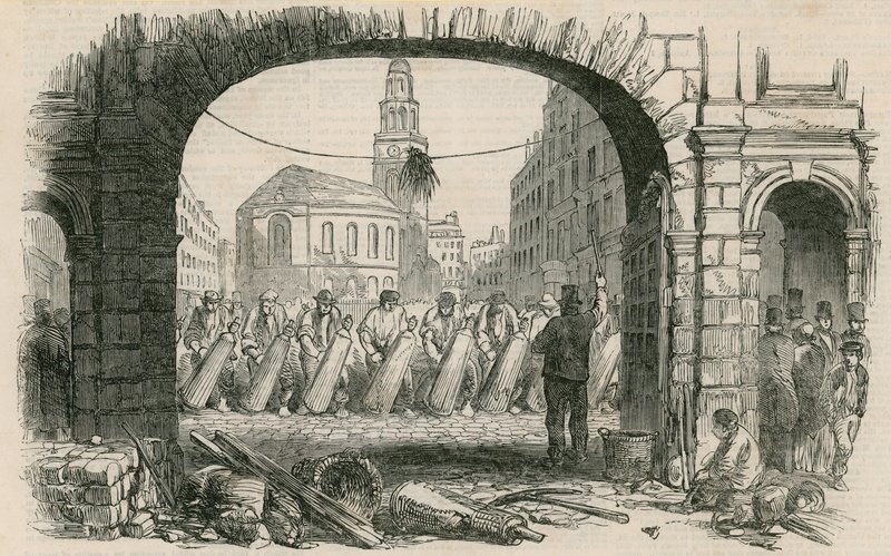 Réfection du pavage de The Strand, Londres - English School