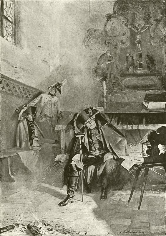 Repoussé à Torgau - Frédéric attendant le matin (gravure) - English School
