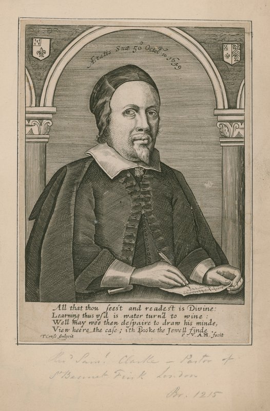 Révérend Samuel Clarke, pasteur de St Bennet Fink - English School