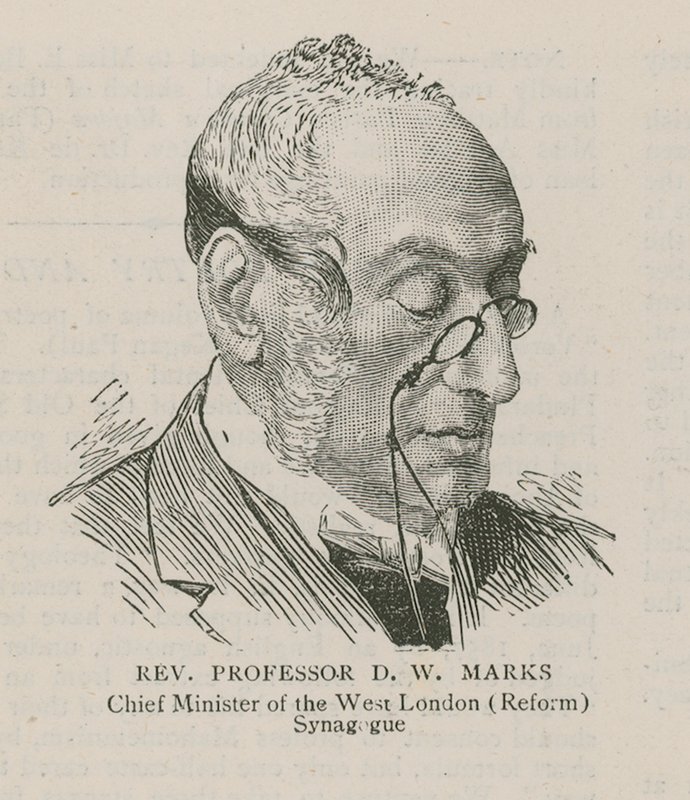 Révérend professeur D W Marks, ministre en chef de la synagogue réformée de West London - English School