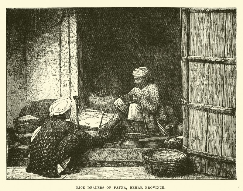 Marchands de riz de Patna, province de Behar - English School