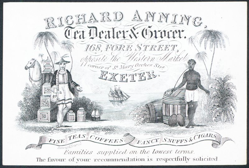Richard Anning, marchand de thé et épicier, carte de visite - English School