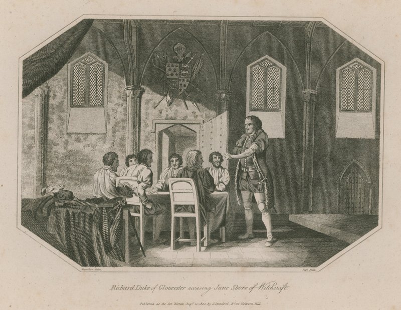 Richard duc de Gloucester accusant Jane Shore de sorcellerie - English School