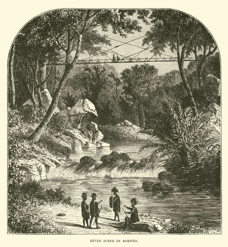 Scène fluviale à Bornéo - English School