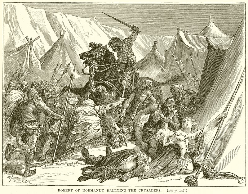 Robert de Normandie ralliant les croisés - English School
