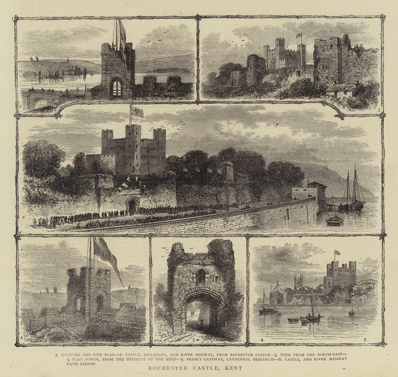 Château de Rochester, Kent (gravure) - English School