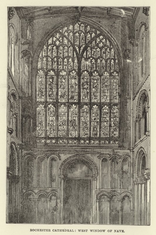 Cathédrale de Rochester, fenêtre ouest de la nef - English School