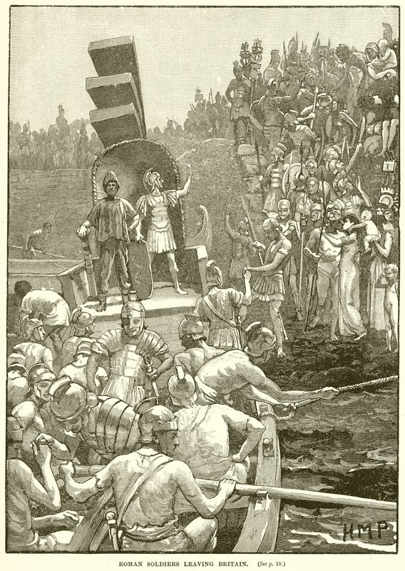 Soldats romains quittant la Grande-Bretagne - English School