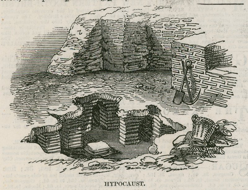 Villa romaine découverte à Lower Thames Street, Londres : Hypocauste - English School
