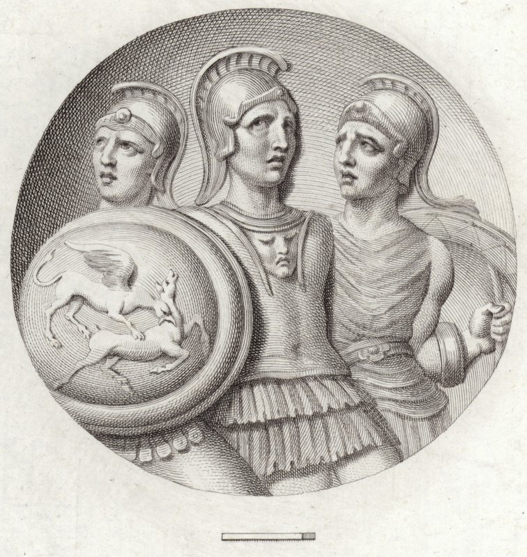 Médaillon représentant trois soldats romains - English School
