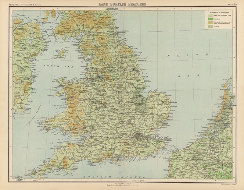 Atlas Royal, vers 1900 : Caractéristiques de la surface terrestre - English School