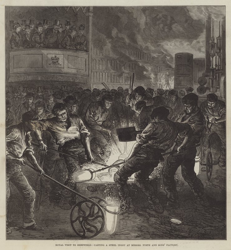 Visite royale à Sheffield, coulée d