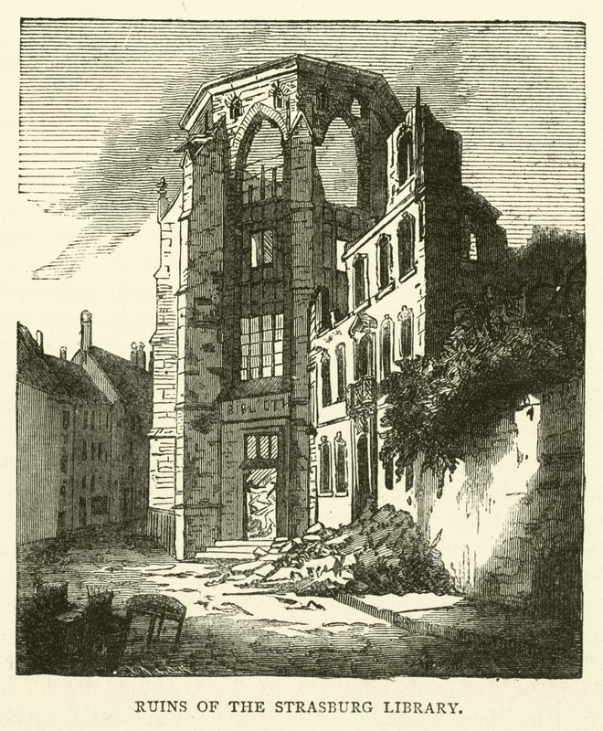 Ruines de la bibliothèque de Strasbourg, septembre 1870 - English School