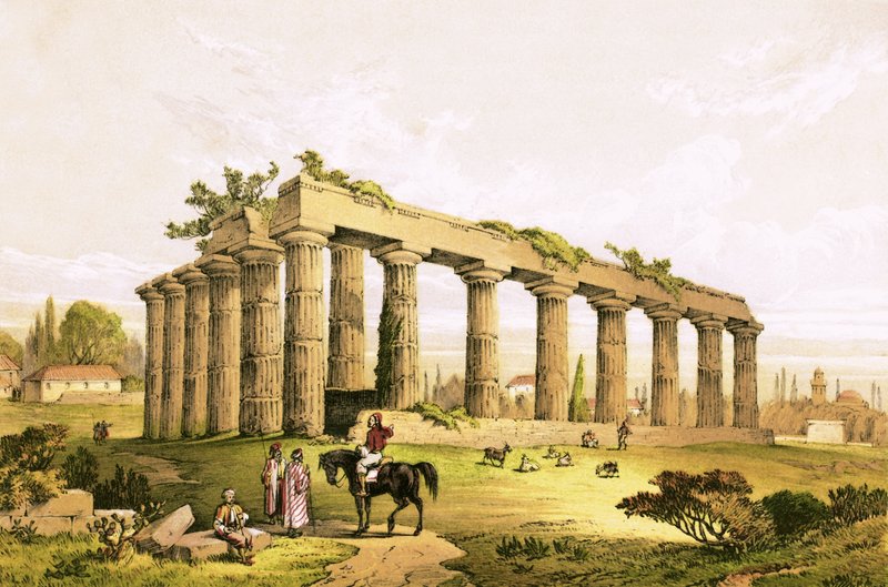 Ruines du temple à Corinthe - English School