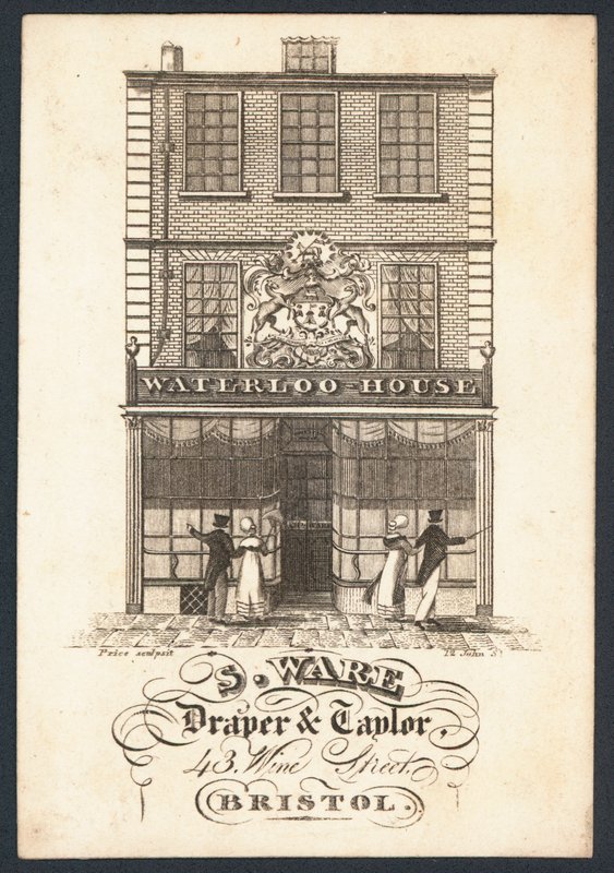 Carte de visite de S Ware, drapier et tailleur - English School