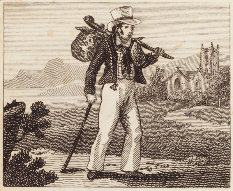 Marin en voyage vers sa maison (gravure) - English School