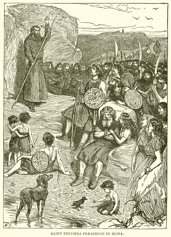 Saint Columba prêchant à Mona - English School