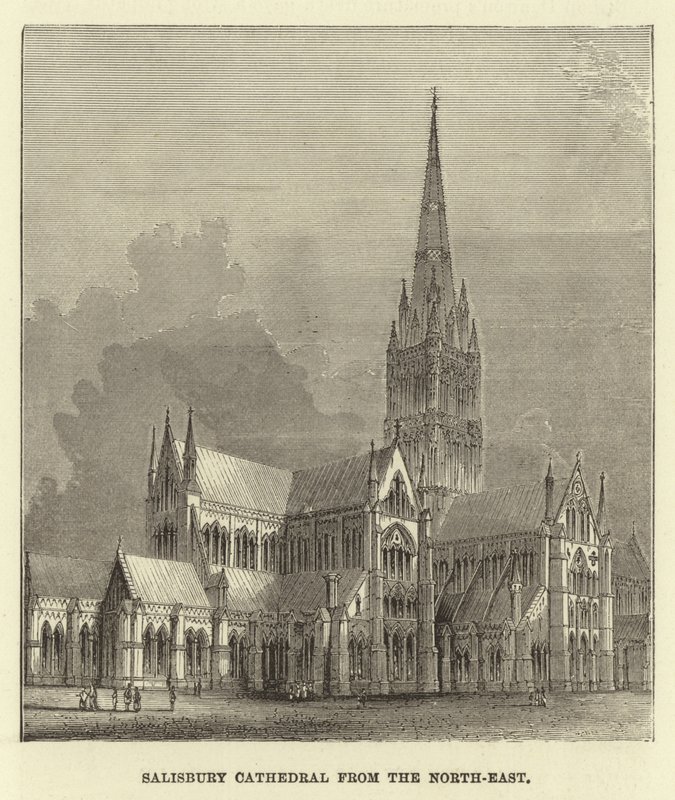Cathédrale de Salisbury depuis le nord-est - English School