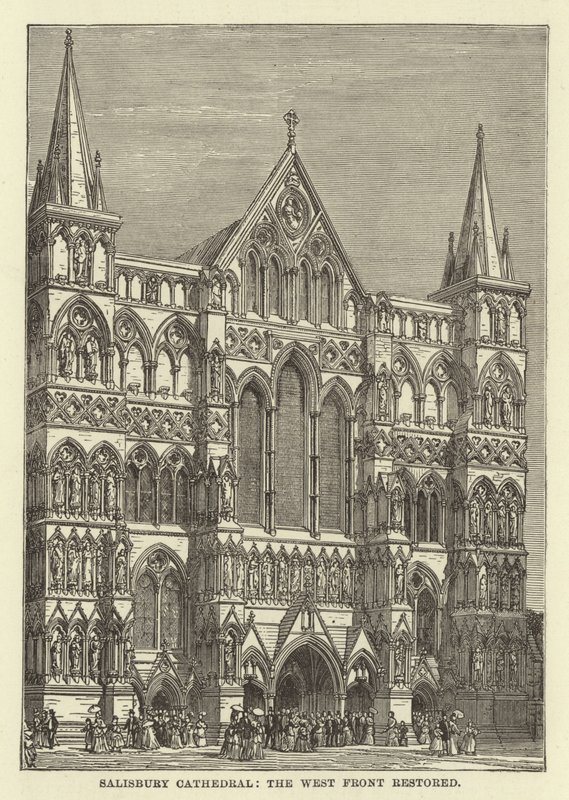 Cathédrale de Salisbury, façade ouest restaurée - English School