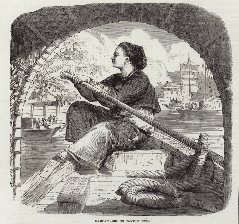 Fille de Sampan sur la rivière de Canton - English School