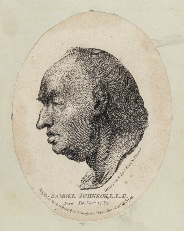 Samuel Johnson, écrivain et lexicographe anglais (eau-forte) - English School