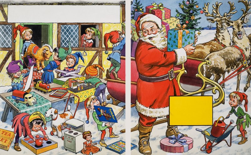 Le Père Noël organise les cadeaux - English School