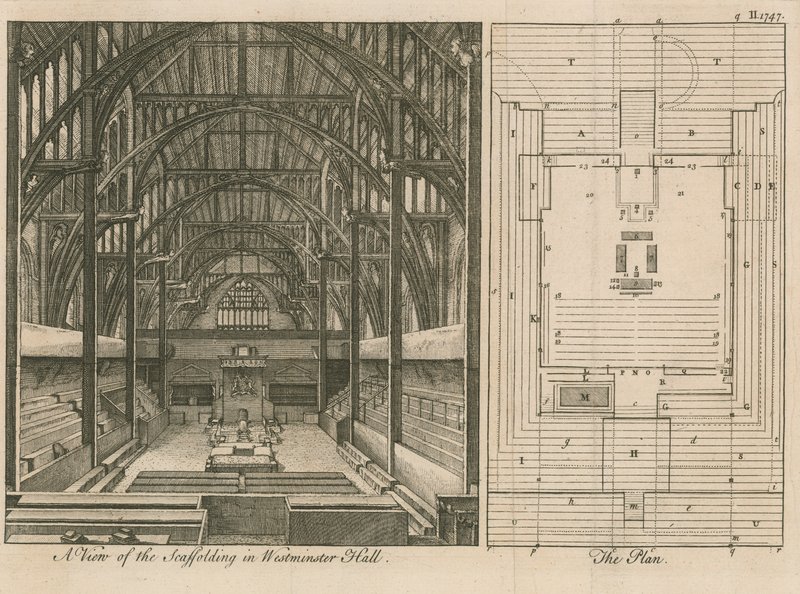 Échafaudage à Westminster Hall - English School