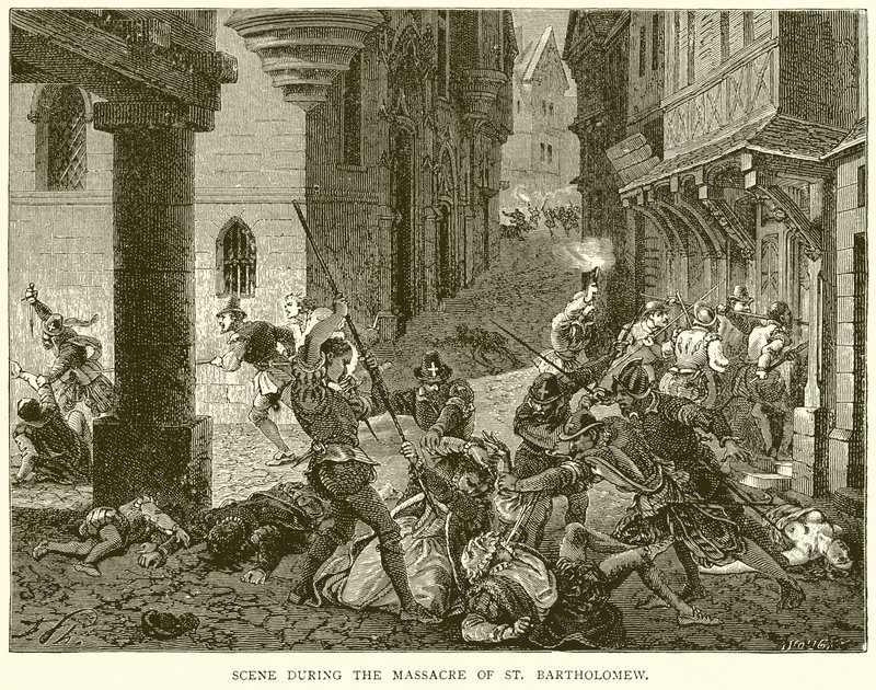 Scène pendant le massacre de la Saint-Barthélemy - English School