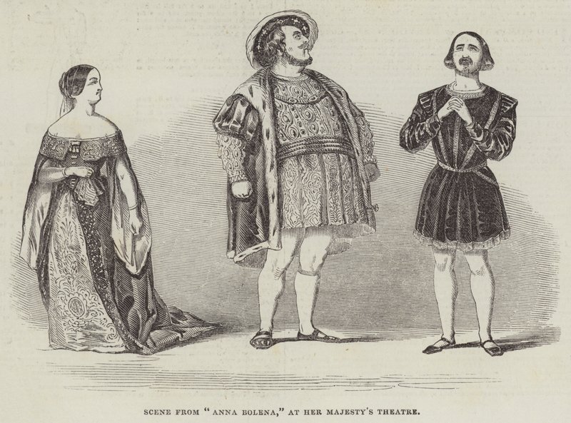 Scène de "Anna Bolena," au Théâtre de Sa Majesté - English School