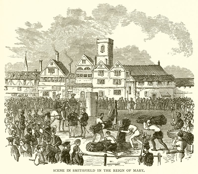 Scène à Smithfield sous le règne de Marie - English School