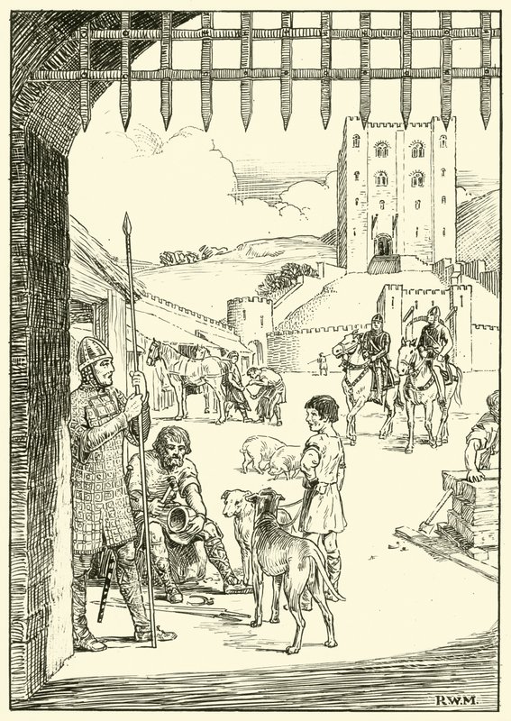 Scène dans une cour de château - English School