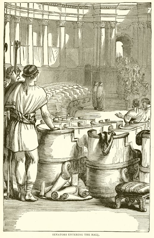 Les sénateurs entrant dans la salle - English School