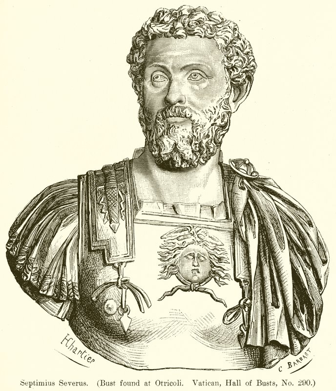 Septime Sévère. (Buste trouvé à Otricoli. Vatican, Salle des Bustes, n° 290) - English School