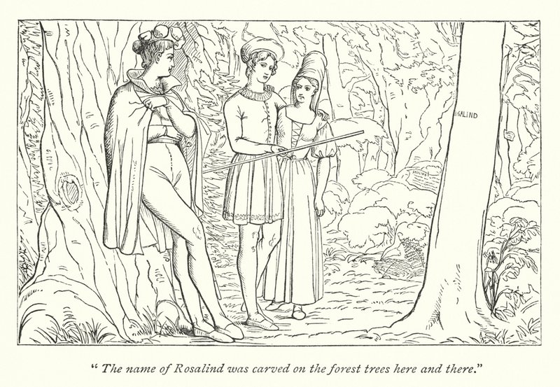 Comme il vous plaira de Shakespeare; Orlando voit Rosalind déguisée en Ganymède - English School