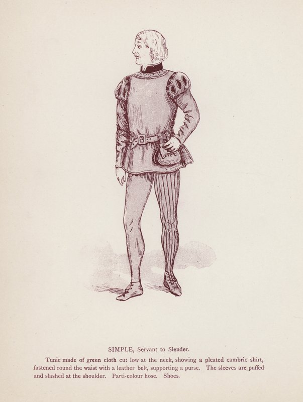 Les Joyeuses Commères de Windsor de Shakespeare : Simple, serviteur de Slender - English School