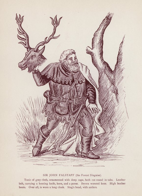 Sir John Falstaff, le déguisement de la forêt - English School