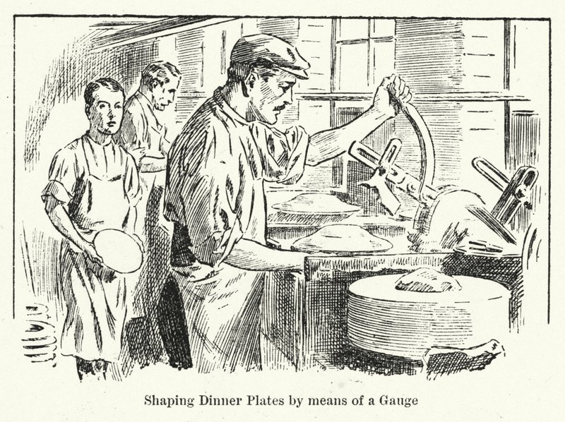 Façonnage des assiettes à dîner à l