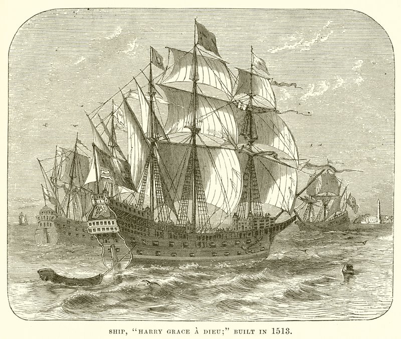 Navire, Harry Grace à Dieu; construit en 1513 - English School