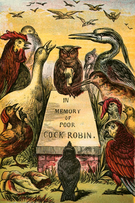 Soupirant et sanglotant pour le pauvre Cock Robin - English School