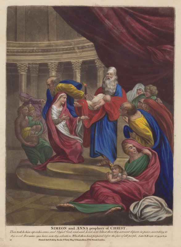 Simeon et Anna prophétisent sur le Christ - English School