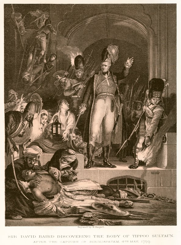 Sir David Baird découvrant le corps de Tippoo Sultan - English School