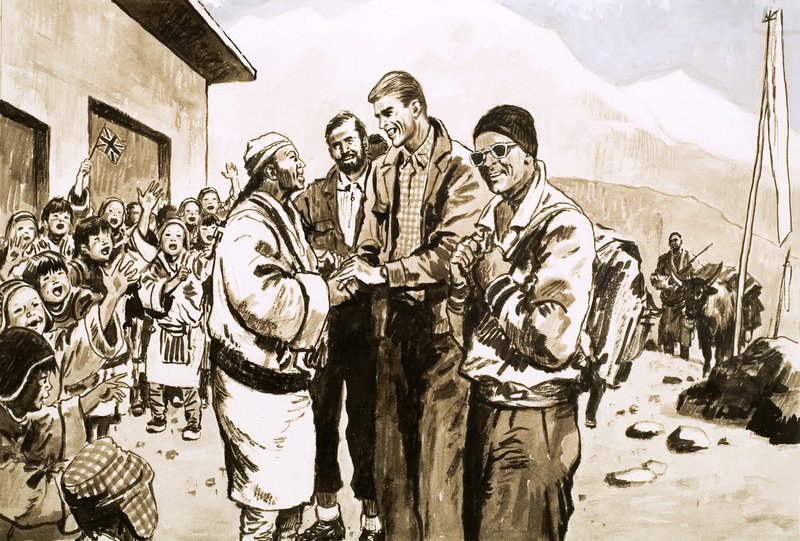 Sir Edmund Hillary revisite le Népal en 1963 - English School