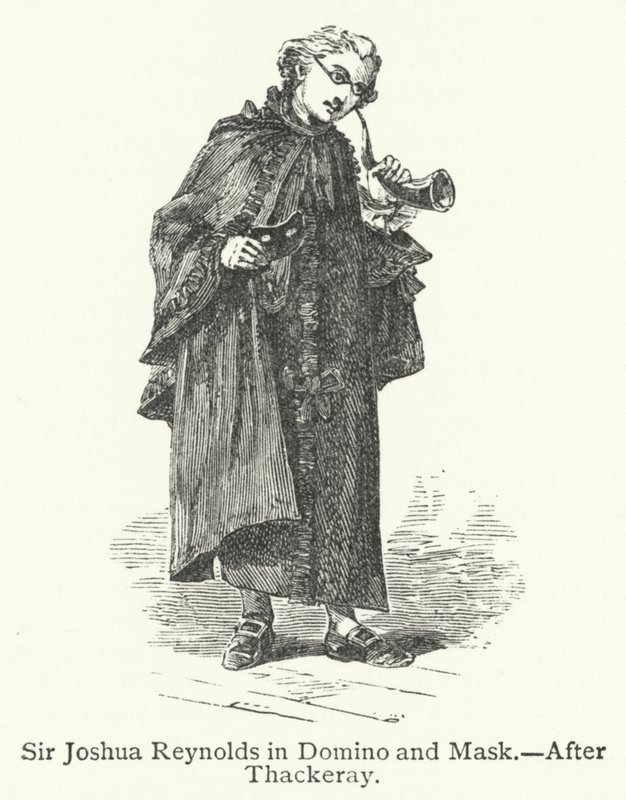 Sir Joshua Reynolds dans Domino et Masque (gravure) - English School