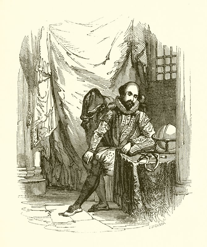 Sir Walter Raleigh dans la Tour - English School