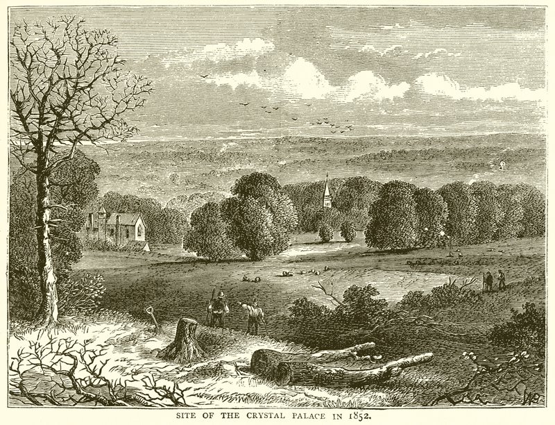 Site du Crystal Palace en 1852 - English School